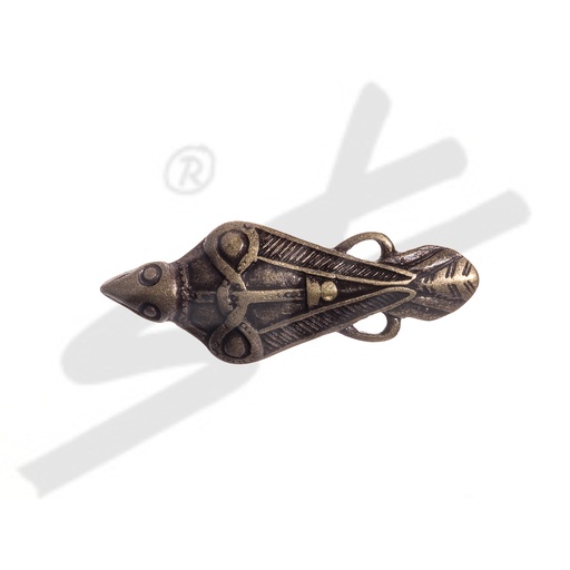 [A-5256-21] Wikinger Gewand-Brosche Keltischer Rabe - messingfarben