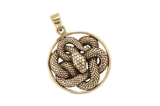 [amb561] Anhänger 'Gherni' Schlange Bronze Schmuck