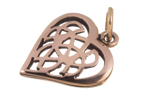[acb121] Schmuck Anhänger Amina 2,1 cm – Bronze – Keltisches Amulett mit filigranem Knotenmuster