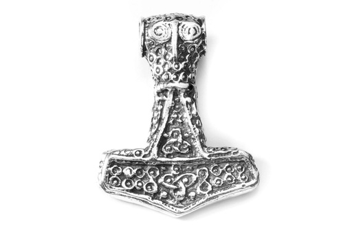 [at18] Anhänger THORBERG Thorshammer aus Silber – Nordischer Mjölnir Wikinger Amulett 3 cm