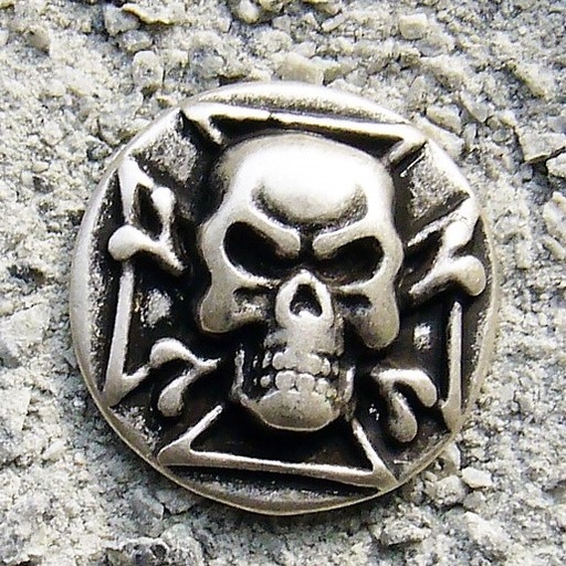 [33397] Skull-Cross, silberfarbener Beschlag