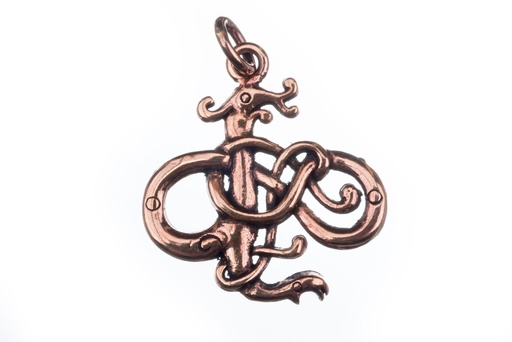 [Avb517-2] Wikinger Anhänger 'Swafnir - Drache Urnesstil' aus Bronze - Mittelalter, Larp, Reenactment Schmuck