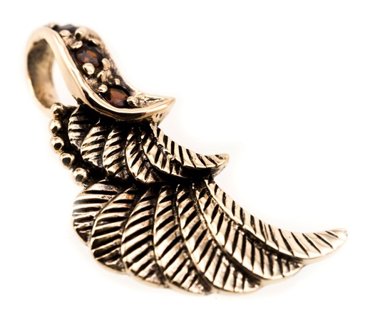 [WK2015-asb24] Amulett, Anhänger 'Elfenflügel' aus Bronze - Mittelalter, Larp, Reenactment Schmuck