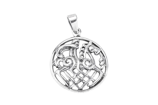 [av58] Anhänger ODIN AUF SLEIPNIR aus Silber – Wikinger Götter Amulett 3,1 cm 