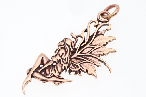 [WK2015-amb83] Schmuck-Anhänger FAIRY DREAMING 4,9 cm – Verträumte Elfe aus Bronze für Magie & Wunschkraft