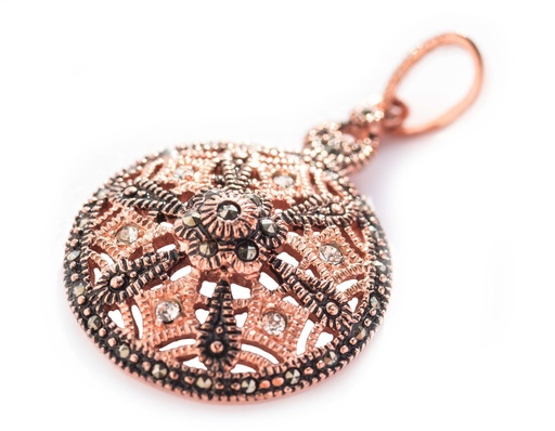[asb43] Schmuckstück  Bohemia Schmuck-Anhänger RAYA Ø 4 cm Vergoldetes Mittelalter Glücks-Amulett Bronze 3.9 cm