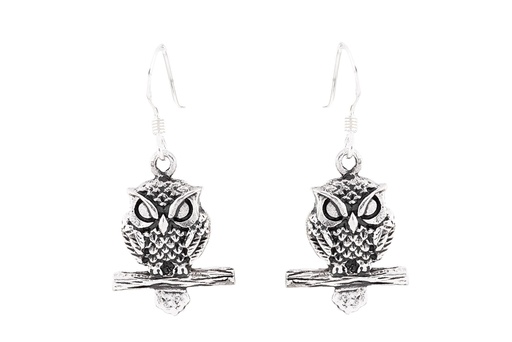 [oh149] Ohrhänger KALA aus 925er Silber 3,2 cm – Eulen Ohrschmuck Symbol der Weisheit