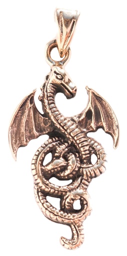 [adb31] Drachen-Anhänger SERPENTUM aus Bronze – Mystisches Amulett für Kraft und Schutz (2,9 cm)