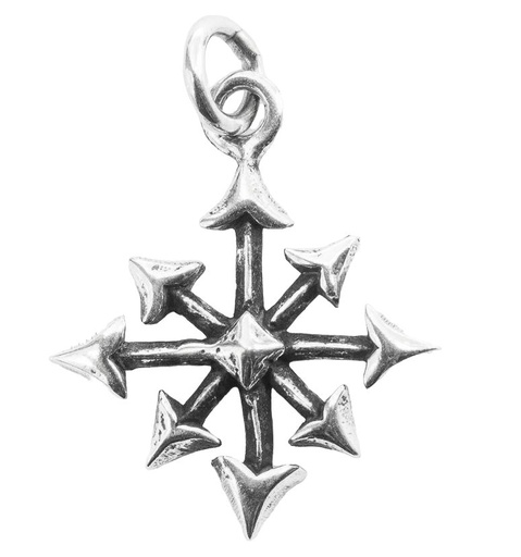 [am132] Chaos-Stern Anhänger STJERNLA aus 925er Silber – Mystisches Symbol der unbegrenzten Möglichkeiten (2,9 cm)
