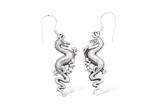 [oh73] ZAIRA Ohrringe aus Silber – Drachen Ohrhänger im Fantasy Stil 3,2 cm