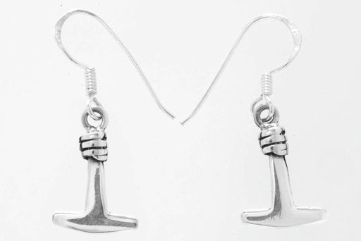 [oh25] Ohrhänger Thoran Thorshammer aus Silber 925 – Wikinger Mjölnir Ohrschmuck 1,6 cm