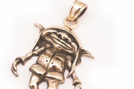 [amb503] Amulett, Anhänger 'Nomi - Kleiner Gnom' aus Bronze - Mittelalter, Larp, Fantasy Schmuck