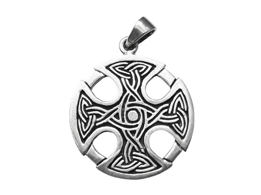 [ac65] Keltisches Amulett, Anhänger 'Celtic Cross' aus Silber 925- Mittelalter, Larp, Reenactment Schmuck