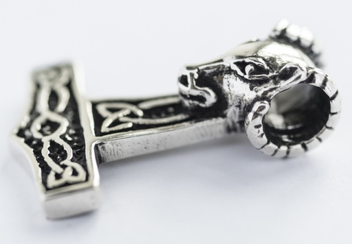 [At35-2] Schmuck Anhänger Ram – Thorshammer Mjölnir 2,6 cm – Silber 925 – Nordisches Schutzamulett 