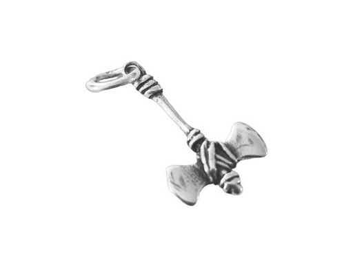 [am108] Schmuckstück  Schmuck Anhänger IVAR 2.5 cm Kleine Doppelaxt Vikings Silber 2.5 cm