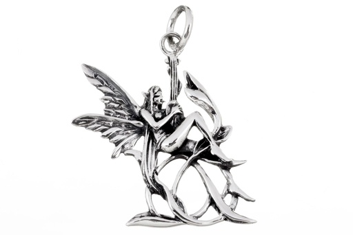 [am154] Amulett, Anhänger 'Zauberelfe' aus Silber 925 - Mittelalter, Larp, Fantasy Schmuck