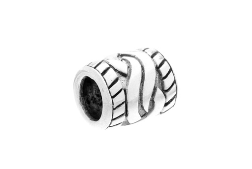 [ap9] Wikinger Bart- & Haarperle RAN aus 925 Silber – 11 mm Knotenmuster für Zöpfe, Bart & Kette 