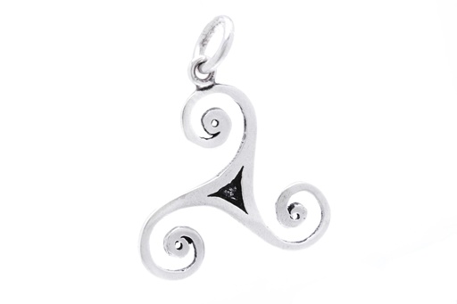 [ac61] Schmuck Anhänger Finja Ø 2,5 cm – Silber 925 – Keltisches Triskele-Amulett für Schutz & Wandel