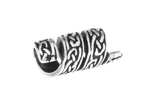 [ap43] Keltische Haar- & Bartperle RIGANI aus 925 Silber – 19 mm Schmuckperle mit Knotenmotiv für Dreads & Zöpfe