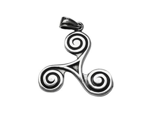 [ac116] Keltisches Amulett, Anhänger 'Davina - Keltische Triskel' aus Silber 925- Mittelalter, Larp, Reenactment Schmuck