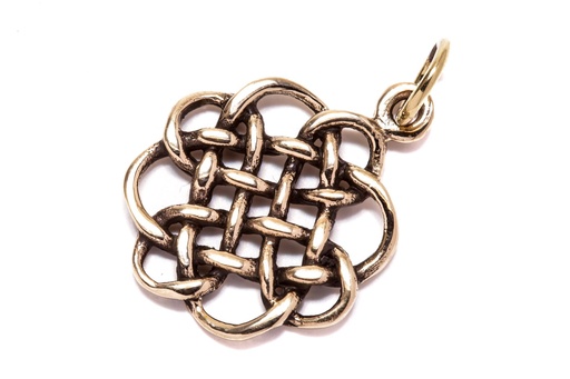 [acb518] Keltisches Amulett, Anhänger 'Caley – Keltischer Knoten' aus Bronze- Mittelalter, Larp, Reenactment Schmuck