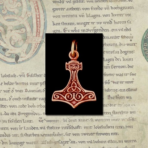 [atb37] Thorshammer Anhänger Thaar aus Bronze – Nordischer Mjölnir Amulett 3 cm