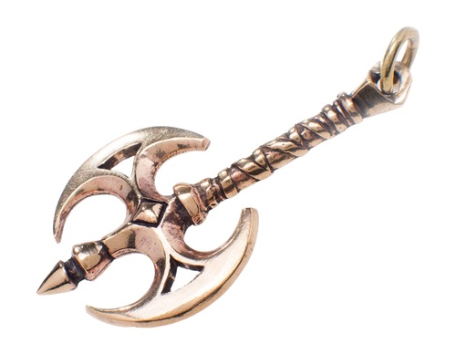 [amb4] Wikinger-Anhänger SNORRI aus Bronze – Kraftvolles Symbol der Doppelaxt (5,1 cm)