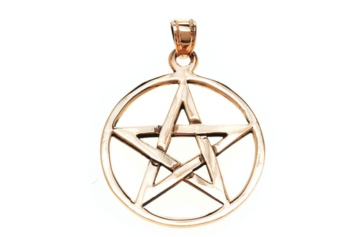 [WK2015-amb519] Schmuck-Anhänger ASKJA Ø 2,3 cm – Wunsch- & Schutzamulett Pentagramm aus Bronze für Magie & Balance