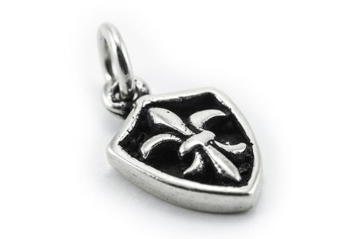 [WK2015-am36] Schmuck-Anhänger FLEUR DE LIS 2,3 cm – Mittelalterliches Rittersymbol aus 925er Silber für Mut & Ehre