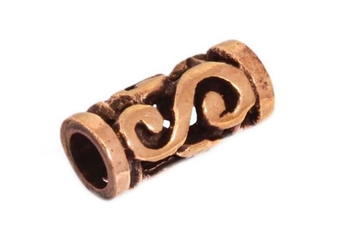 [apb19] Kleine Keltische Haar- & Bartperle FENELLA aus Bronze – 9 mm Lockenperle mit Spiralmuster