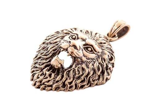 [amb502] Löwen-Anhänger LION aus Bronze – Symbol für Kraft und Herrschaft (3,7 cm)