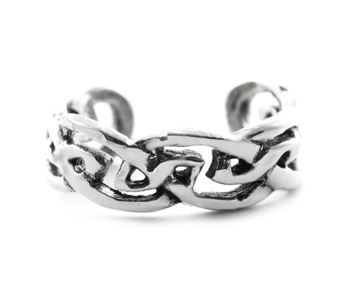 [ok6] Ohrklemme 'Danu' mit keltischemFlechtmuster Sterling Silber Wikinger Schmuck