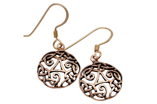 [ohb525] DARIN Ohrringe aus Bronze – Keltische Triskele Ohrhänger mit Spiralmuster 3,1 cm