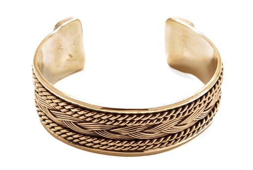 [armb63] Armreif FANIA aus Bronze – Breiter Wikingerschmuck Ø 6 cm Nordisches Muster