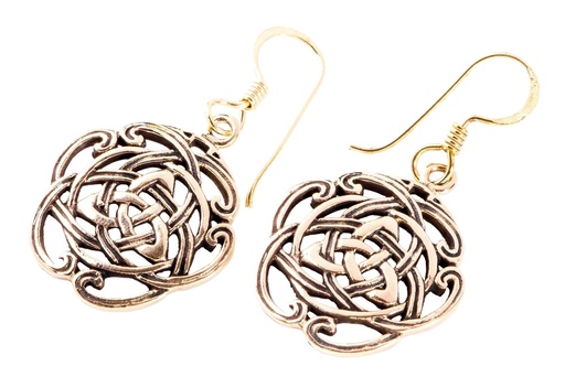 [ohb544] Keltische Ohrhänger Naida aus Bronze – Trinity-Knoten Schmuck 3,7 cm