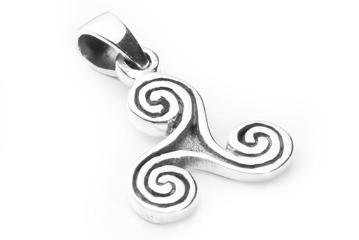 [ac43] Schmuck Anhänger Raya 2,4 cm – Silber 925 – Keltisches Triskele-Amulett für Schutz & Balance