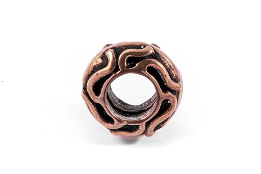 [amb133] Wikingerperle ALUIR aus Bronze – Sonnenmotiv für Haare, Bärte und Zöpfe (1,2 cm)