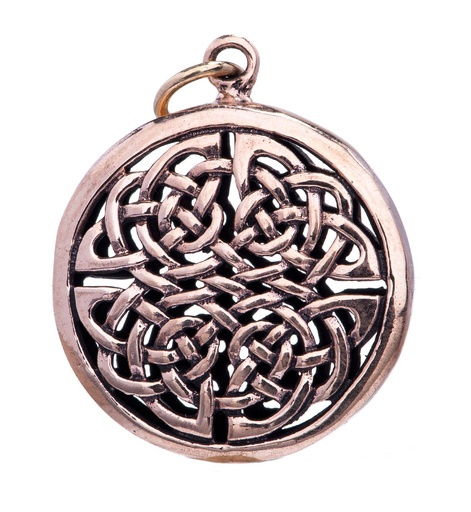 [acb537] Schmuck Anhänger Acana 3,7 cm – Bronze – Keltisches Amulett mit Knotenmuster für Schutz & Balance