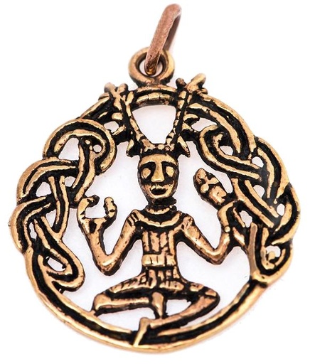 [Acb12-2] Anhänger "Cernunnos" – 3,5 cm Keltengott aus Bronze