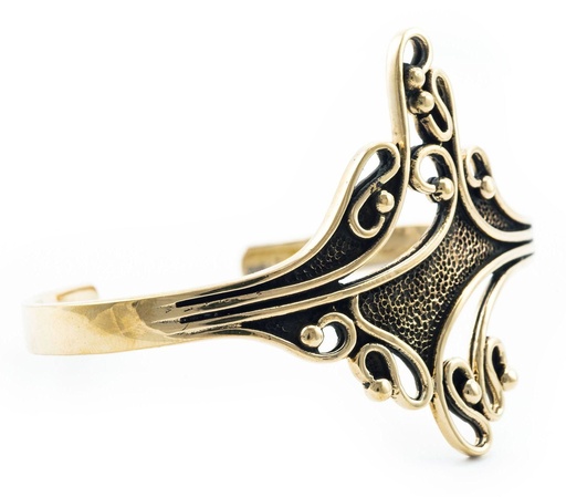 [armb37] Armreif LUNA aus Bronze Ø 6,5 cm – Wilde Flammen als Symbol für Lebenskraft
