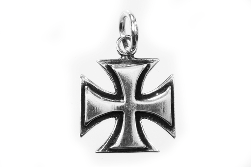 [WK2015-ak48] Schmuck-Anhänger EISERNES KREUZ 2,4 cm – Historisches Symbol aus 925er Silber mit antiker Patina