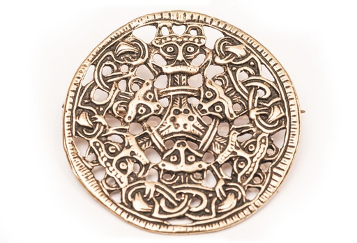 [fb29] Fibel Brosche 'Hagal Wikinger' aus Bronze - Mittelalter, Larp, Fantasy Schmuck