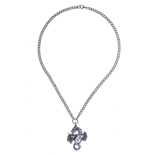 [PK-5176-1] Halskette Drache, silberfarben
