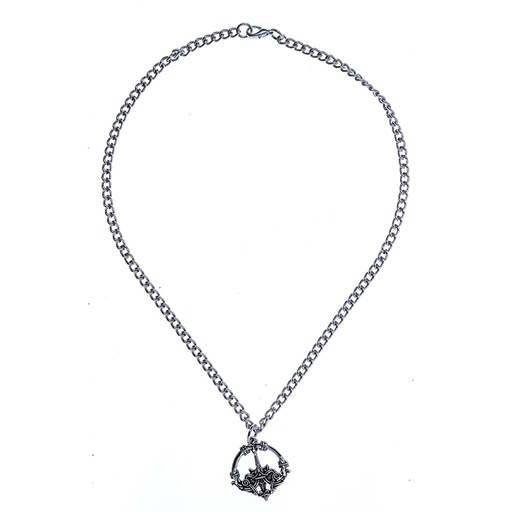 [PK-5169-1] Halskette „Haithabu“ – Silberfarbener Wikinger-Anhänger nach historischem Originalfund