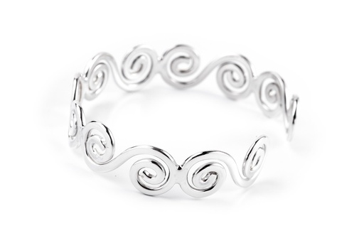 [arm13] IDALIA Armreif aus Silber – Boho Armspange mit keltischen Spiralen Ø 6,5 cm