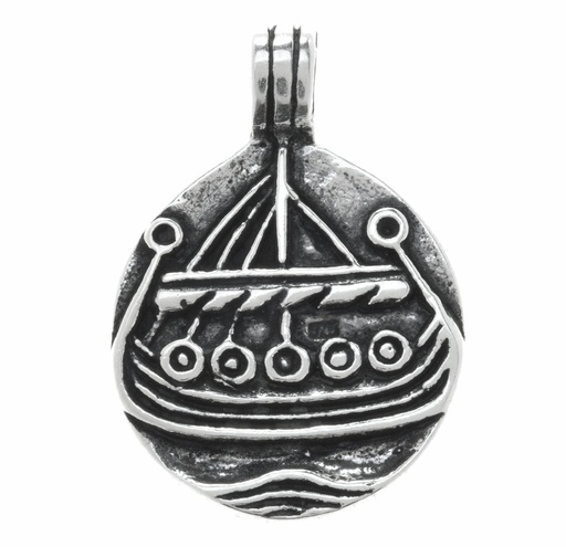 [Av5-2] Schmuck Anhänger Haithabu – Wikingerschiff 3 cm – Silber 925 – Wikinger Amulett für Freiheit und Abenteuer