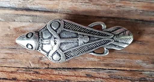 [33478] Wikinger-Brosche „Keltischer Rabe“ – Silberfarbener ZAMAK-Verschluss für leichte Umhänge und LARP-Gewandung