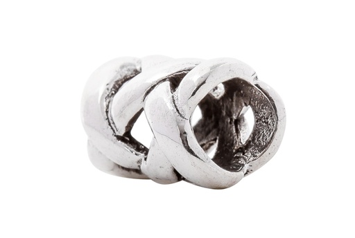 [ap13] Keltische Bart- & Haarperle "Nemetona" aus Silber 925 – Schmuck mit Knotenmuster 1,4 cm