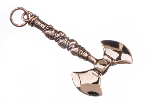 [avb28] Anhänger BILDUR Große Doppelaxt aus Bronze – Wikinger Amulett 4,1 cm