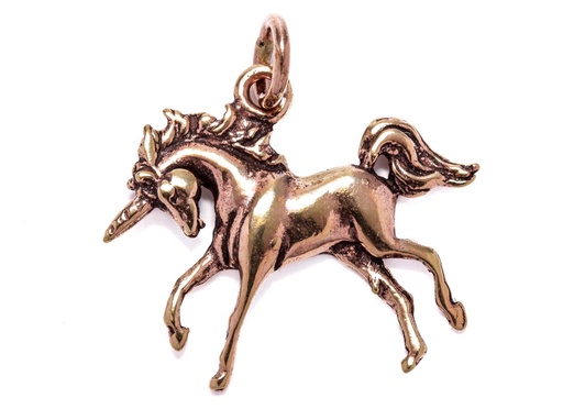 [amb40] Einhorn-Anhänger SUNA aus Bronze – Mystisches Symbol für Reinheit und Magie (2,7 cm)